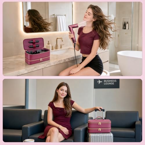 Travel Hair Dryer Case for Shark Flexstyle (Cherry)