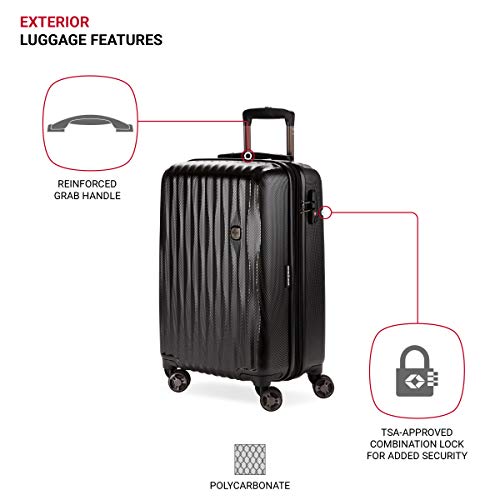 7272 Energie Expandable Hardside Luggage with Spinner Wheels and TSA Lock (Carry-On 19-Inch / Black)