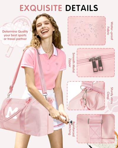 Dance Gym Duffel Bag Gifts for Girls Teen (Pink / M)