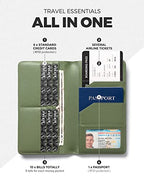 Passport Wallet for Travel RFID Blocking Premium Leather (Green)