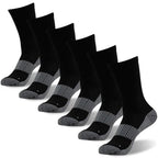 Copper Socks for Men (Large / 01# 6 Pairs- Black Crew)