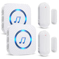 Door Chime Alarm When Open for Kids Safety (2 Sensors + 2 Receivers - White)