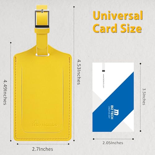 6 Pack Luggage Tags for Suitcases Airplane Travel Essentials (Energetic Yellow)