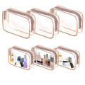 6 Pack Travel Toiletry Bag (6 Packs Rose Pink)