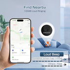 Air-Tags-2 Pack, Smart Air Tracker Tag, Bluetooth Tracker for Apple Find My (iOS Only), Waterproof Key Finder Tracking Device for Kids Keys Luggage Bags Wallets Pets and More - Black&White