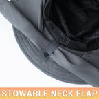Sun Bucket Hats for Men Women Fishing Hat with Neck Flap Black (Black (With Neck Flap))