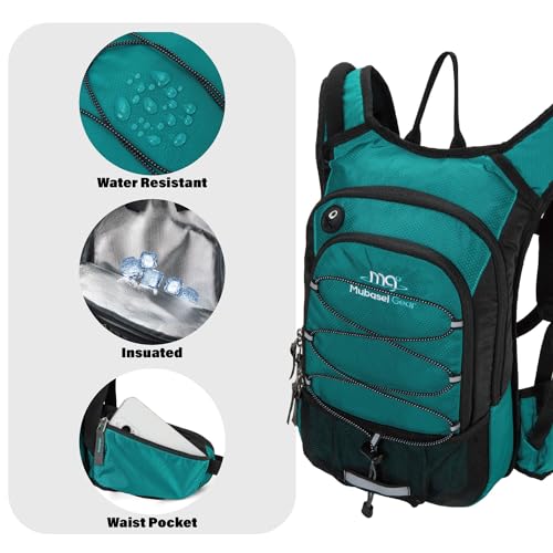 15L Insulated Hydration Backpack Pack with 2L Water Bladder Lightweight Hiking Backpack Bag for Women Men Daypack for Hiking Running Festival Camping Biking