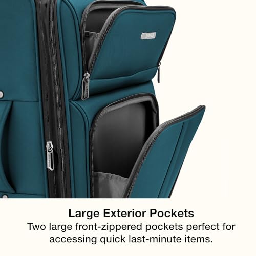 Anzio Softside Expandable Luggage with Spinner Wheels (Teal / 2-Piece Set (22/30))