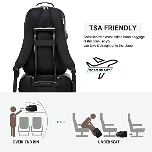 Large Travel Backpack Women with 17.3 (A Black / 18-Inch)