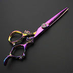 Professional 6.0 Inch Rainbow color Dragon Handle 440C Salon Hair Cutting Shear Thinning scissors (scissors set)