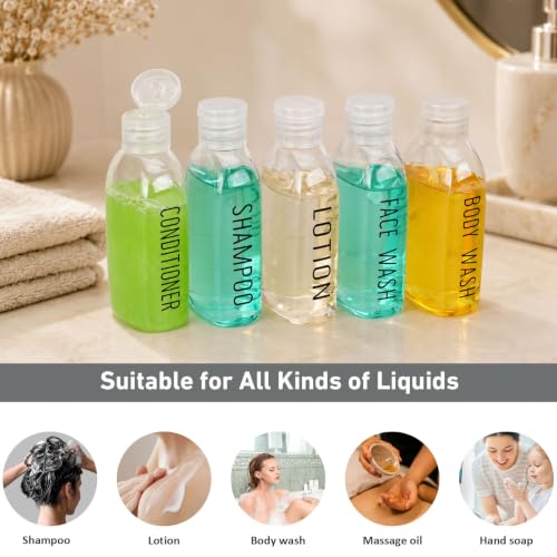 Travel Bottles for Toiletries 5 PCS 3.4oz Plastic Bottles with Clear Bag (Clear with bag)