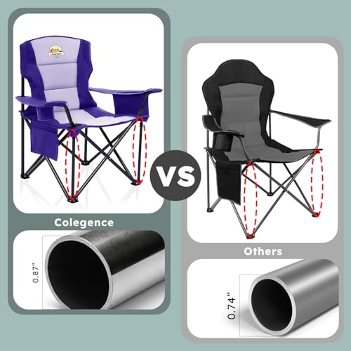Oversized Folding Camping Chair for Adults (Deep Purple / Single Pack)