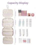 Hanging Toiletry Bag for Women (B-Purple Checkerboard / Medium)