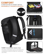 Cooler Backpack Insulated Leak Proof for Women Men Soft Cooler Bag (45 Cans / Deep Black Leather)