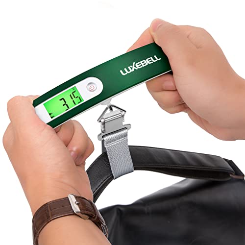 Digital Luggage Scale Vacation Travel Essentials Accessories Gifts for Traveler Portable Suitcase Handheld Weight Scale 110 lbs Hanging Baggage Travel Must Haves (Green)