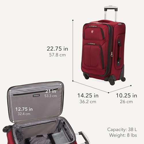 Sion Carry On Spinner Luggage (Carry-On 21-Inch / Burgundy)