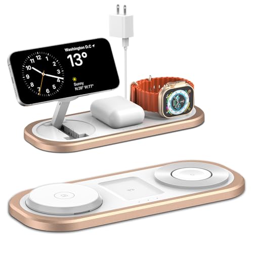 3 in 1 Fast Wireless Charger Stand for iPhone (Golden)
