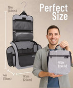 D&D Wanderlust Hanging Travel Toiletry Bag for Women & Men (Light Gray Medium)