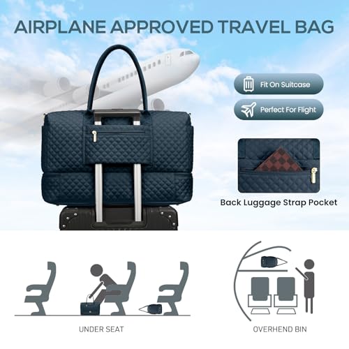 Travel Weekender Bags for Women (4-Peacock Blue / 40L-Large)