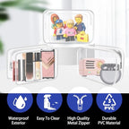 16 Pieces Small Clear Makeup Bag PVC Zippered Pouches (16pcs White S)