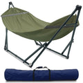 Sturdy Steel Hammock Stand Premium Cotton Canvas Hammock (3. Sage)