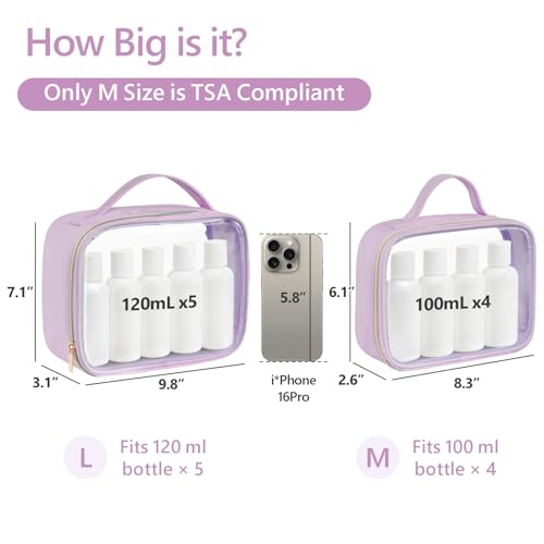 Clear Makeup Bag Travel (01 Purple / Full Vacation (Mixed Sizes))