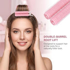 4 Pcs Pink Hair Rollers with Clip for Volumizing Bangs Curls