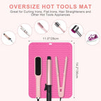Oversize Silicone Heat Resistant Mat for Hair Tools (Hotpink)