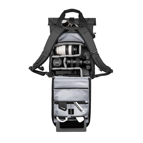 PRVKE 15L Camera Backpack (15L (Photography Bundle) / Rolltop / Black)