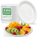 100 pcs 10 Inch White Plastic Plates (White / 100 Pcs)