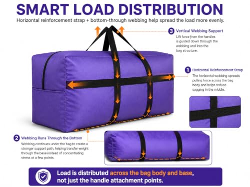 Extra Large Storage Duffle Bag (100L - 31.5"l x 11.8"w x 16.5"h / Orange)