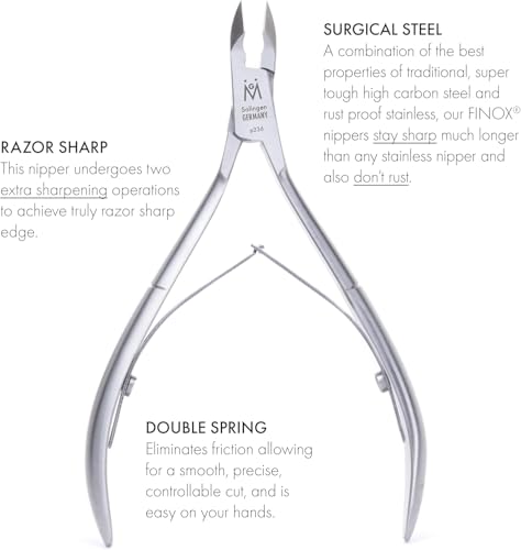 5pc Nipper & Cuticle Care Grooming Set (5-Pc: Nail Nipper, Tweezer, Cuticle Pusher / Black Leather Roll)