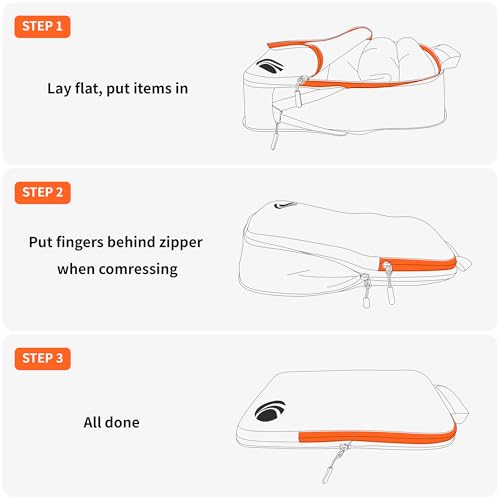 5 Set Compression Packing Cubes for Travel (Grey / 5PCS)