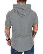 Mens Fashion Hoodies Sport Pullover Solid Color Shirt Workout Lightweight Tops Light Grey (Medium / Light Grey1)