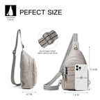 Sling Bag for Women Crossbody Bags Fanny Packs Sling Purse Backpack Shoulder Bag Vegan Leather Chic Gifts Travel Handbag Light Grey (Light Grey)