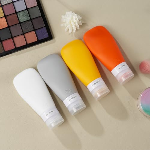 Travel Bottles for Toiletries (Orange 3oz / 3 Ounce)