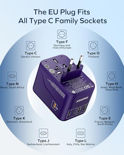 70W GaN Universal Travel Adapter (70W / Purple)
