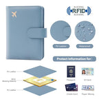 Premium Leather Passport Holder Covers Case (AIR-GREY GREEN)