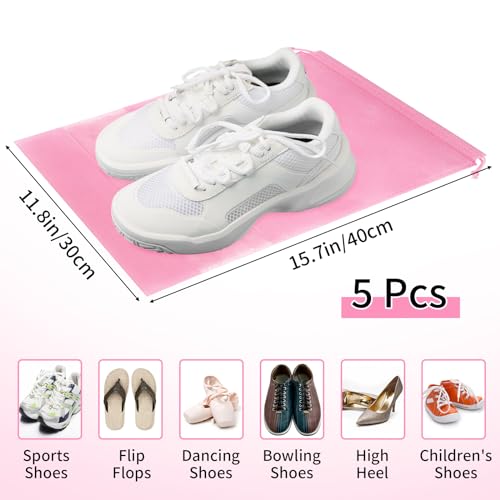 Pink Travel Shoe Bags (Pink / 5 Pack)