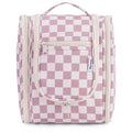Hanging Travel Toiletry Bag for Women (C-Dusty Rose Checkerboard / Medium)