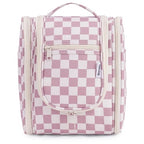 Hanging Travel Toiletry Bag for Women (C-Dusty Rose Checkerboard / Medium)