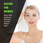 Facial Hair Small Grooming Scissors For Men Women (2PCS - Without Cover / Black)
