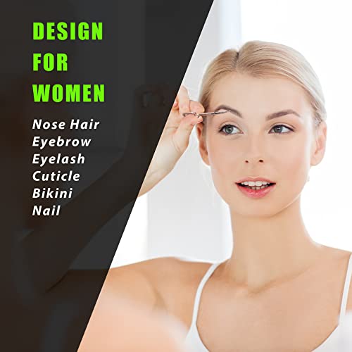 Facial Hair Small Grooming Scissors For Men Women (2PCS - Without Cover / Black)