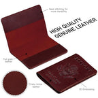 Premium Leather Passport Holder Covers (Wine Red)