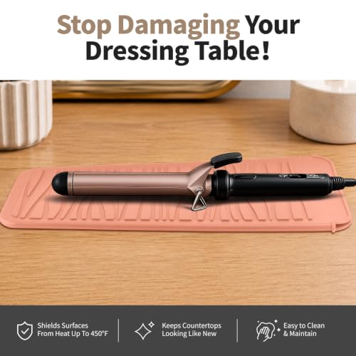 Silicone Heat Resistant Travel Mat Pouch for Straighteners (1 Pack / Coral Orange)