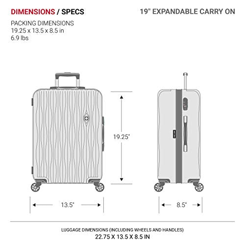7272 Energie Expandable Hardside Luggage with Spinner Wheels and TSA Lock (Carry-On 19-Inch / Black)