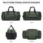 Mens Duffle Bag Expandable 45L Travel Gym with Shoe Compartment (Army Green)