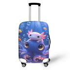 Underwater Axolotl & Octopus Pattern Airport Travel Luggage Cover (L(for 26-29 inch luggage) / Underwater Axolotl & Octopus)
