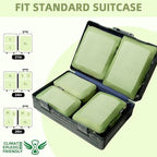 4 Set/6 Set/8 Set Compression Packing Cubes Travel Accessories Expandable Packing Organizers (Square Mesh, 06-Matcha Green) (06-Matcha Green / Square Mesh)