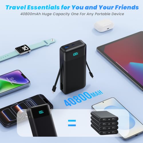Portable Charger Power Bank for iPhone with Built (Black)